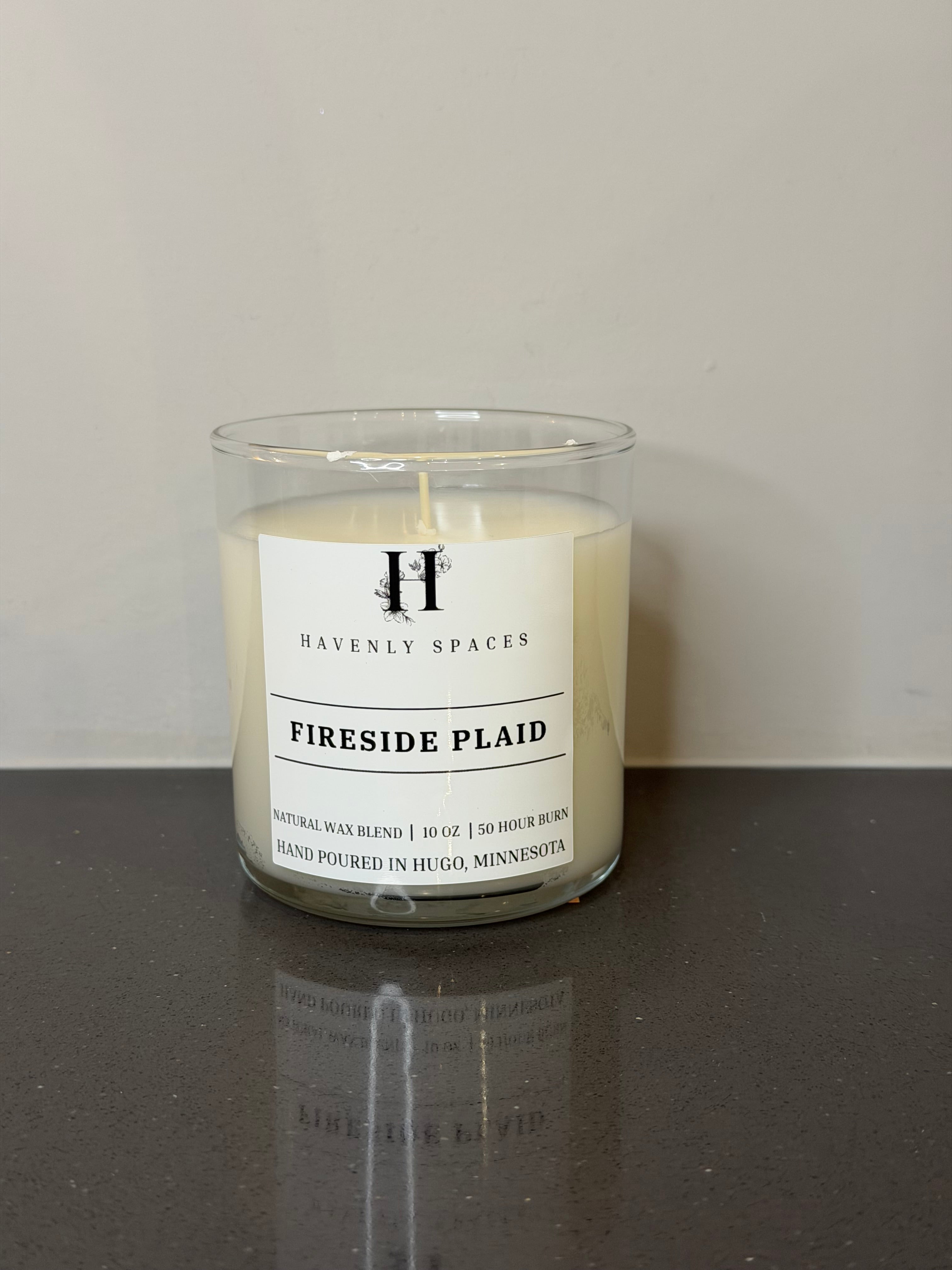 Fireside Plaid Candle