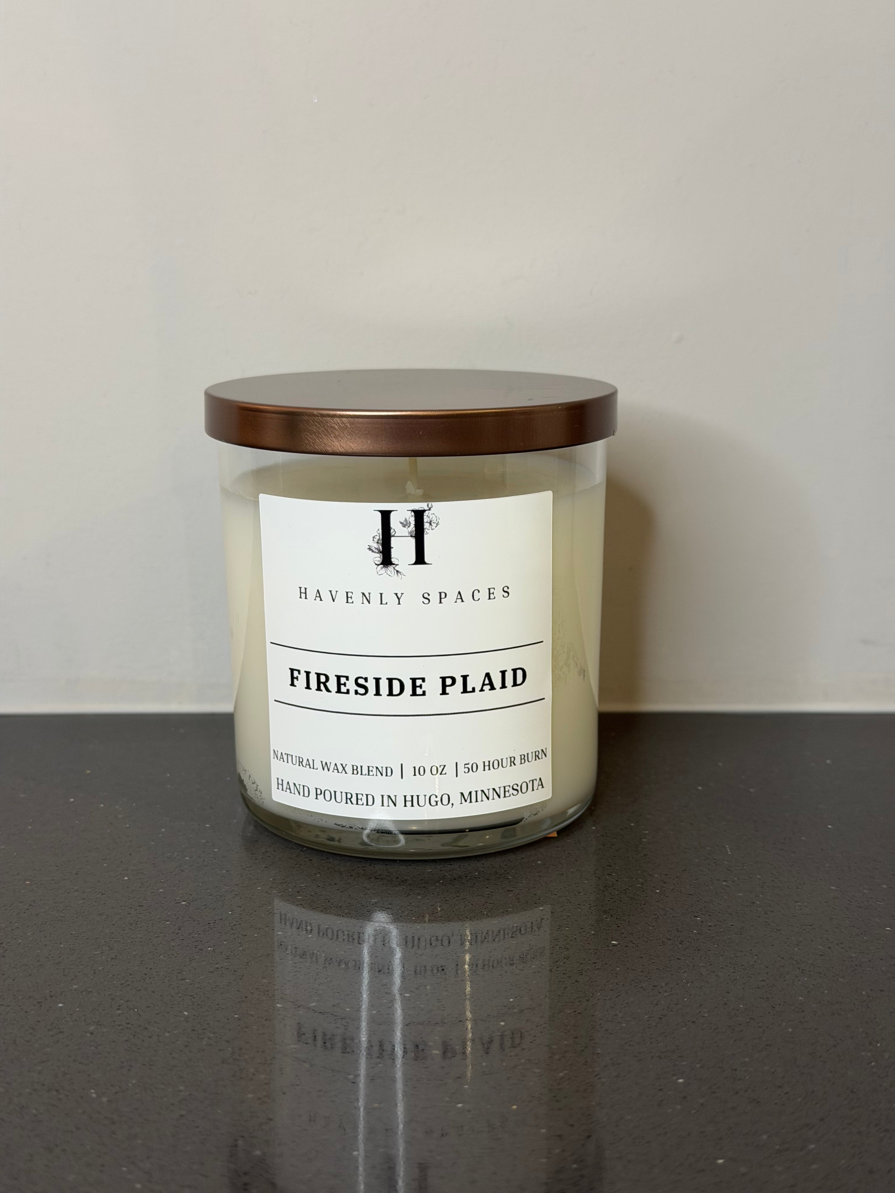 Fireside Plaid Candle