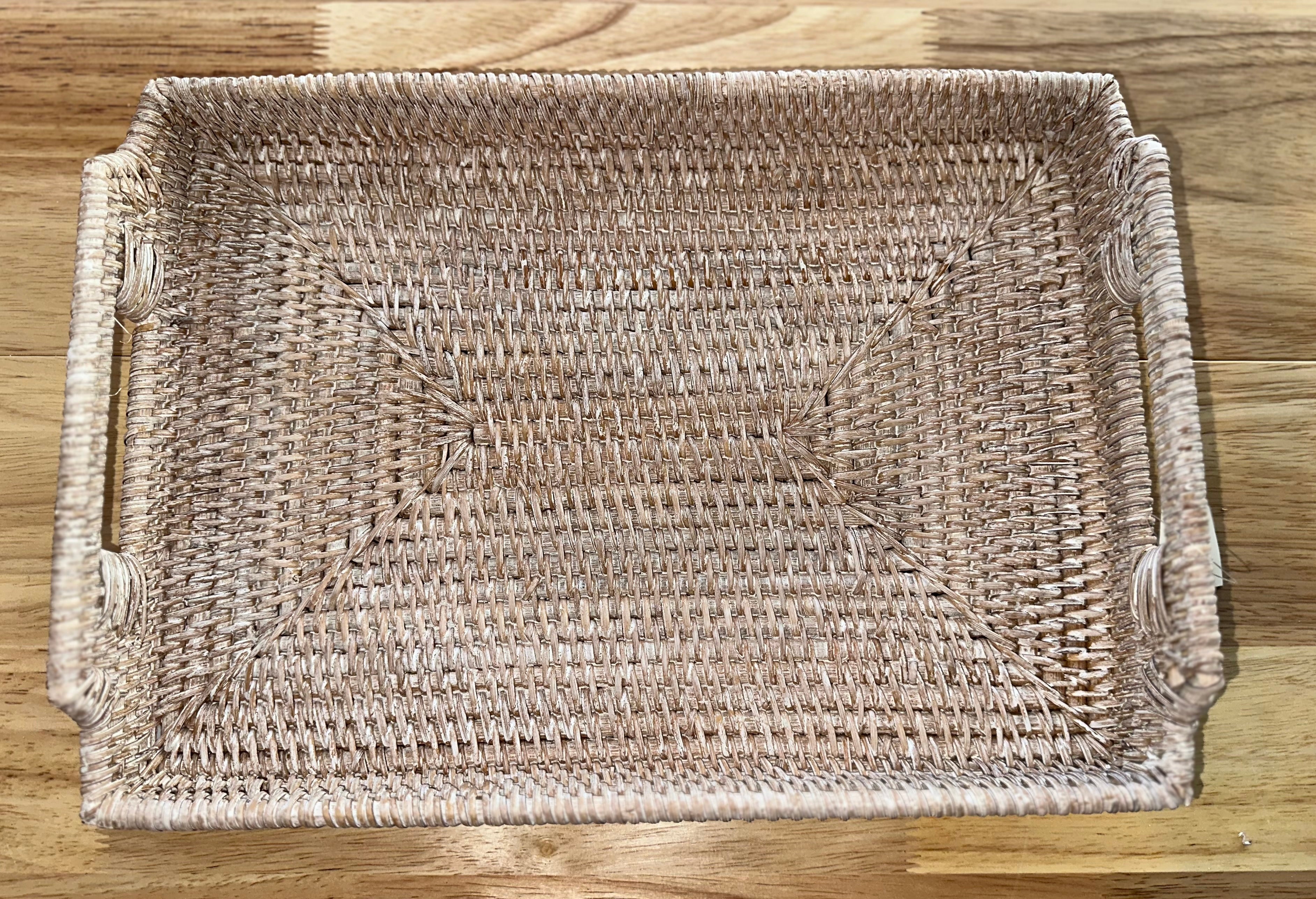 Tan Rattan Tray