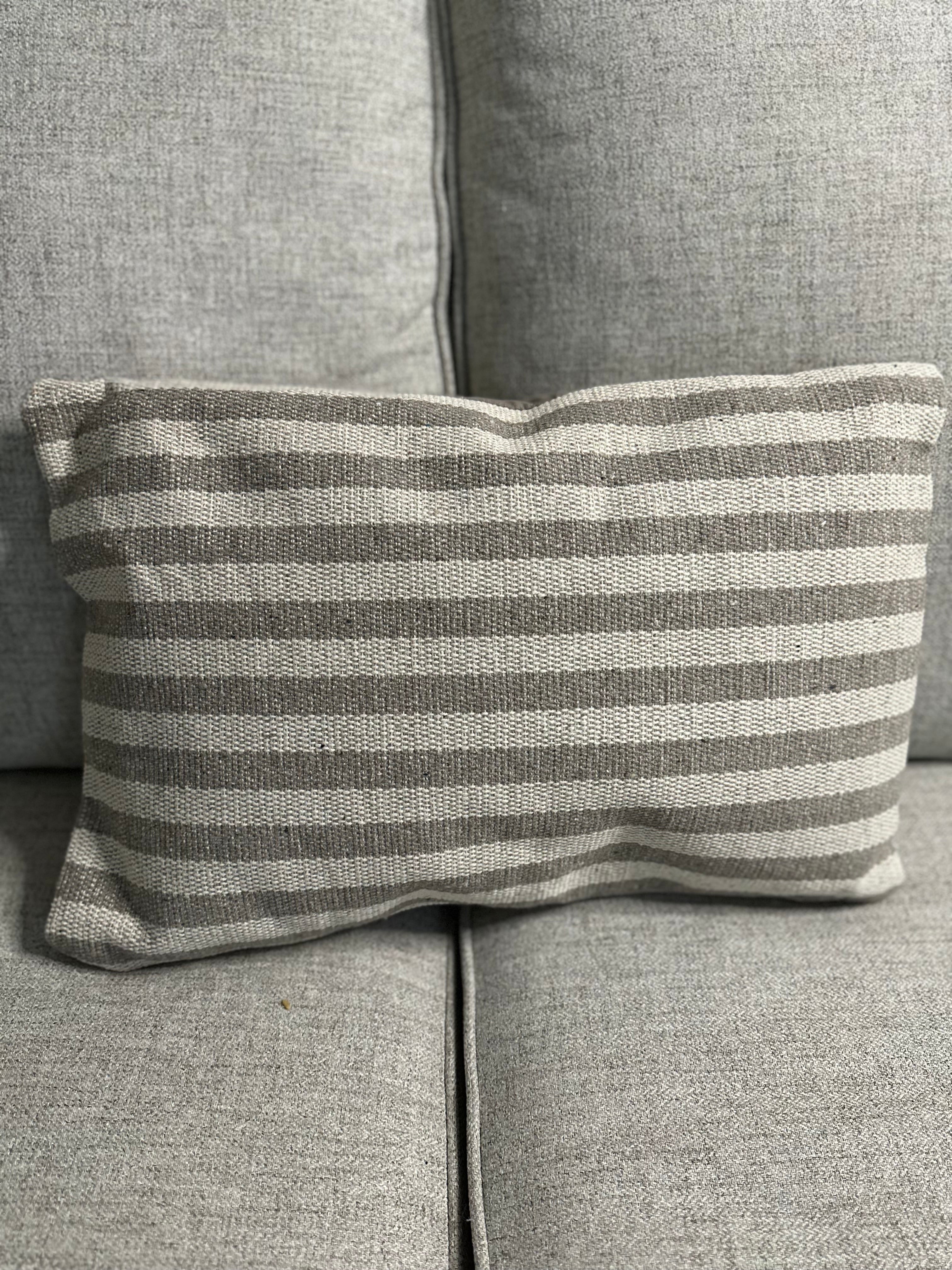 Recycled Woven Cotton Lumbar Pillow