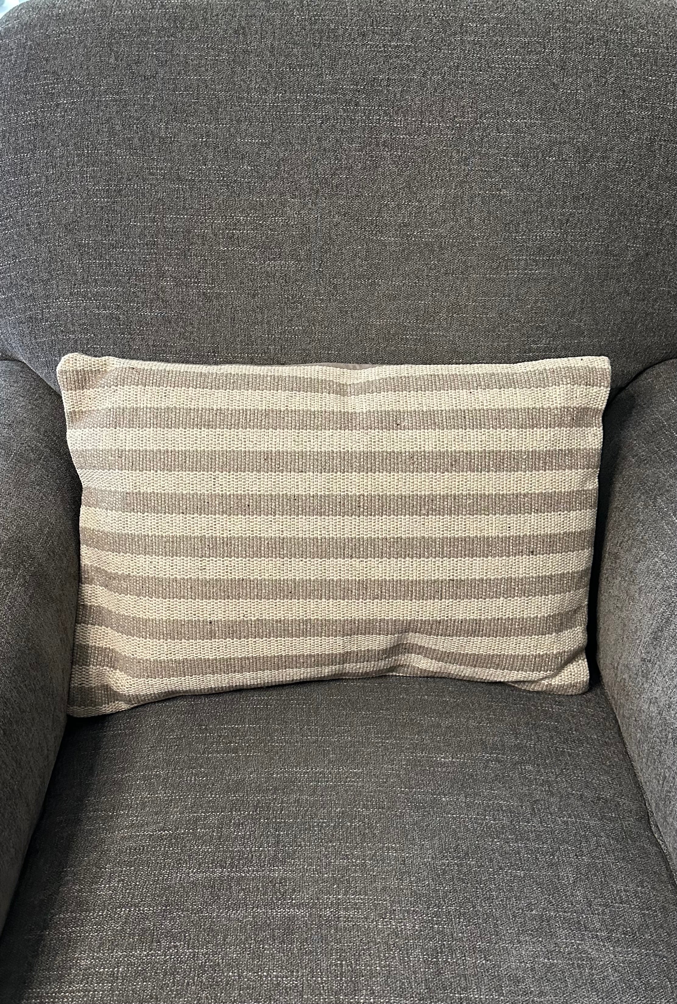 Recycled Woven Cotton Lumbar Pillow