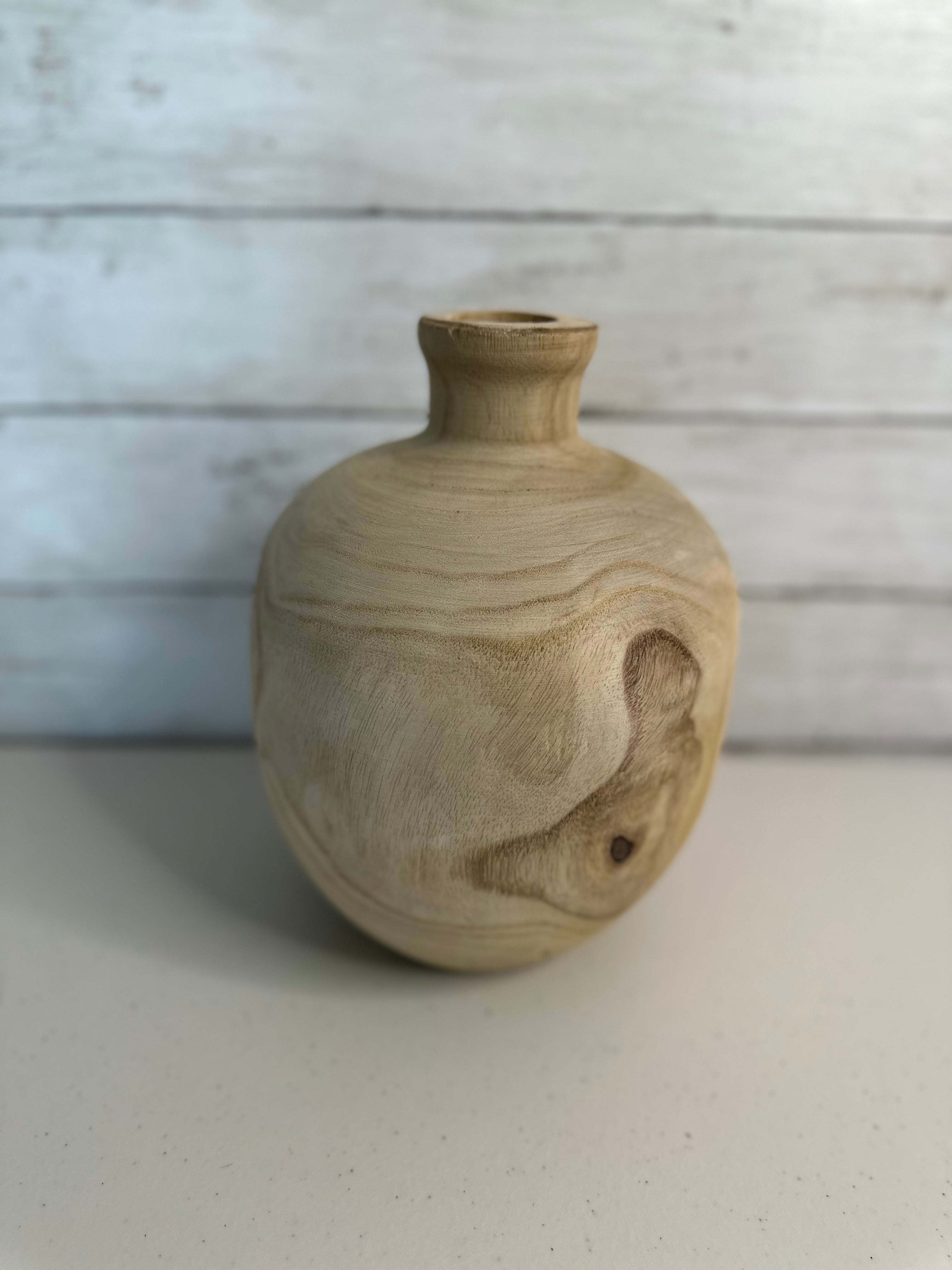 Paulownia Wood Round Vase