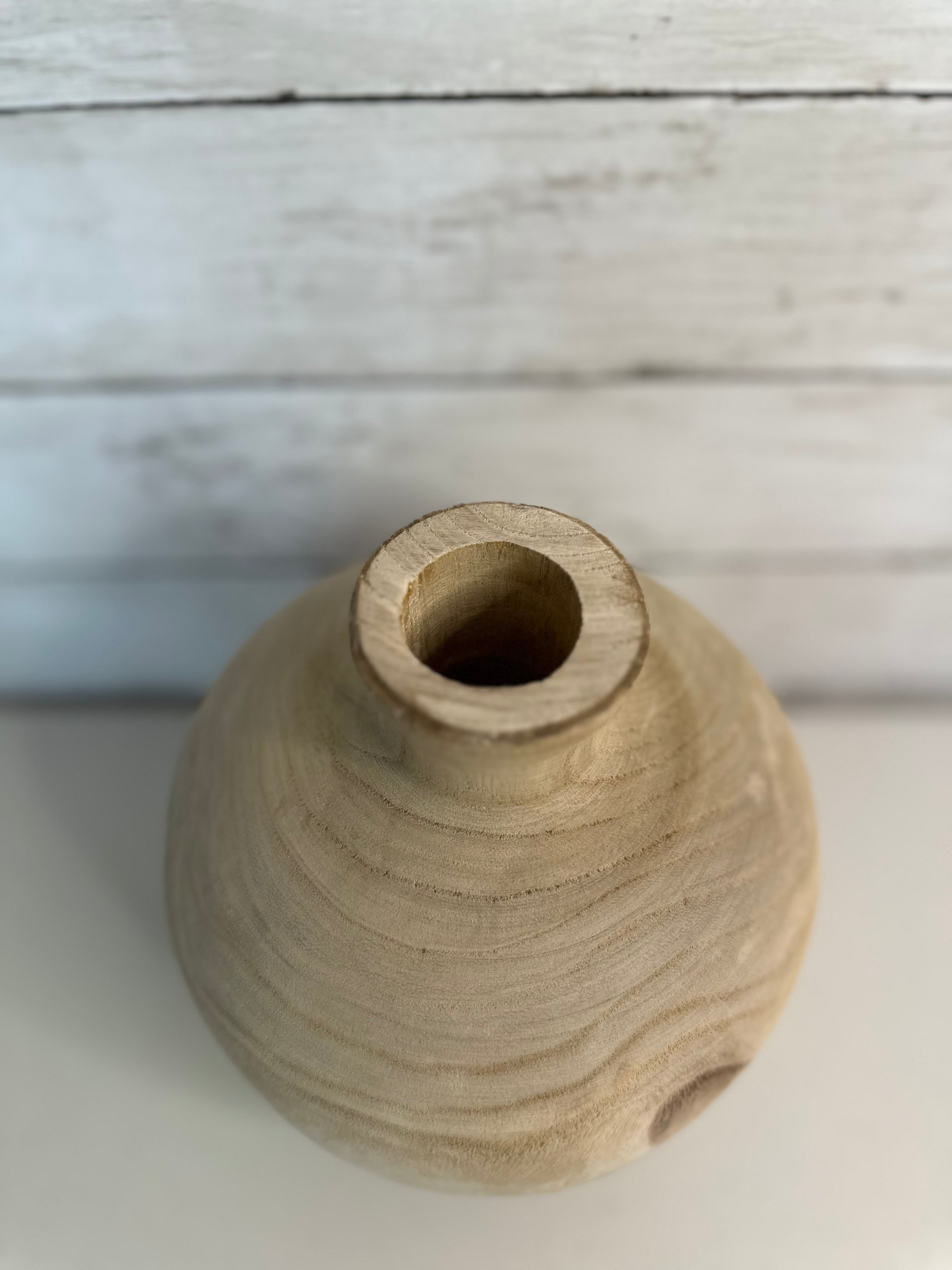 Paulownia Wood Round Vase