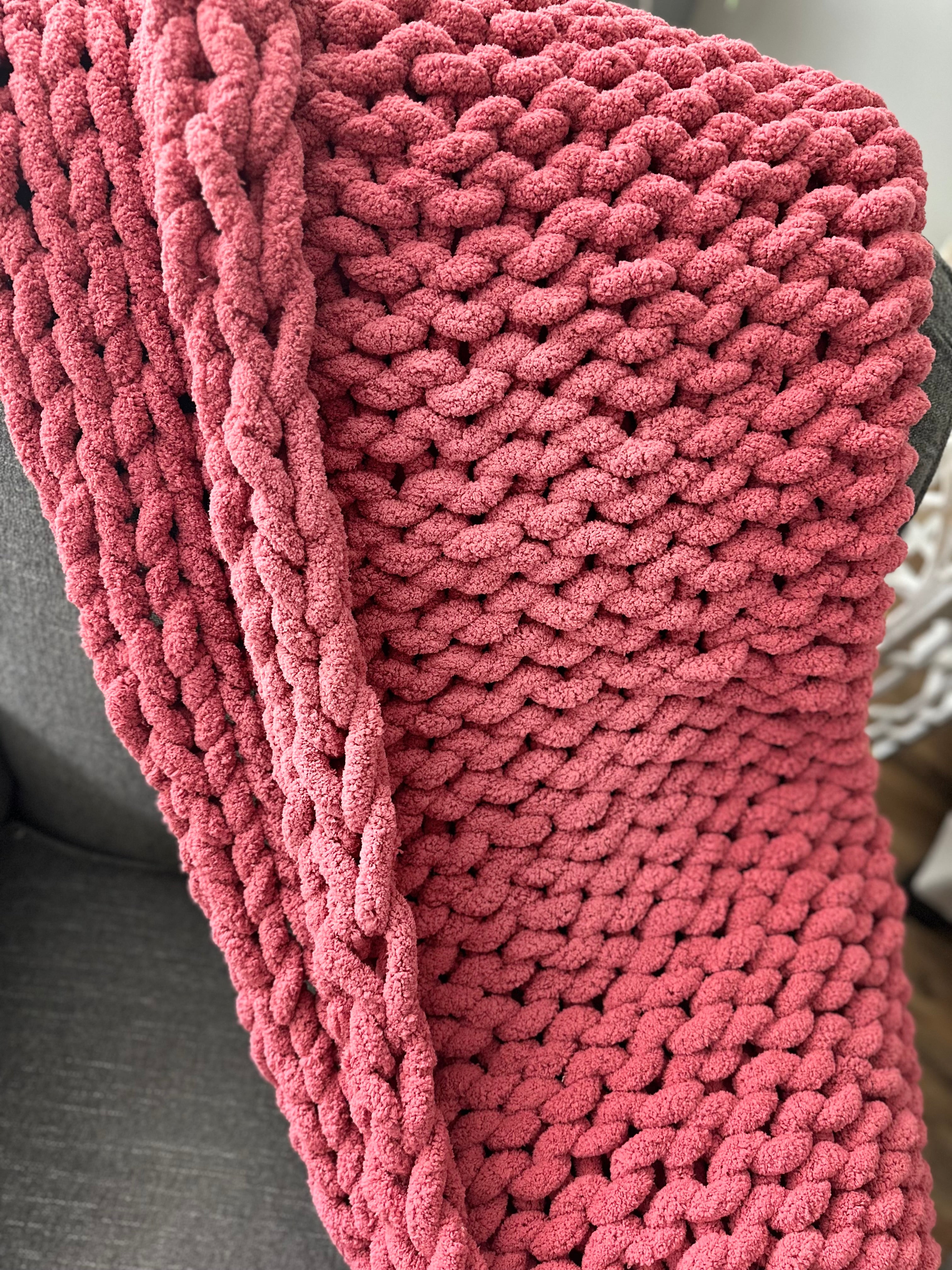 Mulberry Chunky Knit Blanket