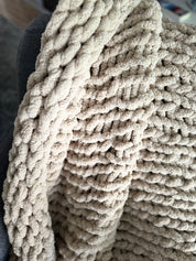 Taupe Chunky Knit Blanket