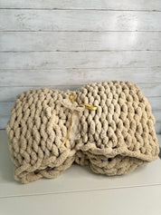 Taupe Chunky Knit Blanket