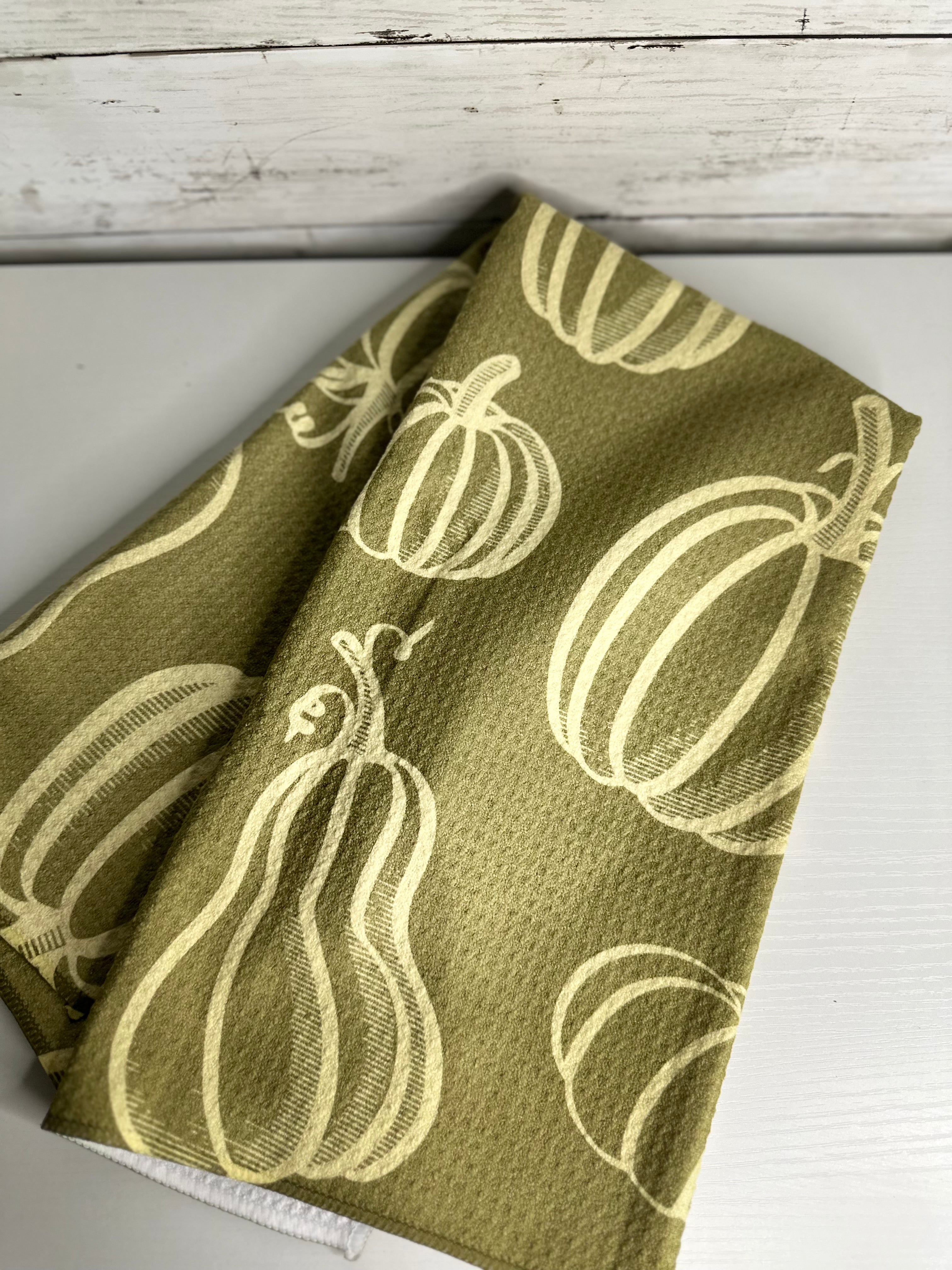 Sage + Gold Pumpkin Towel