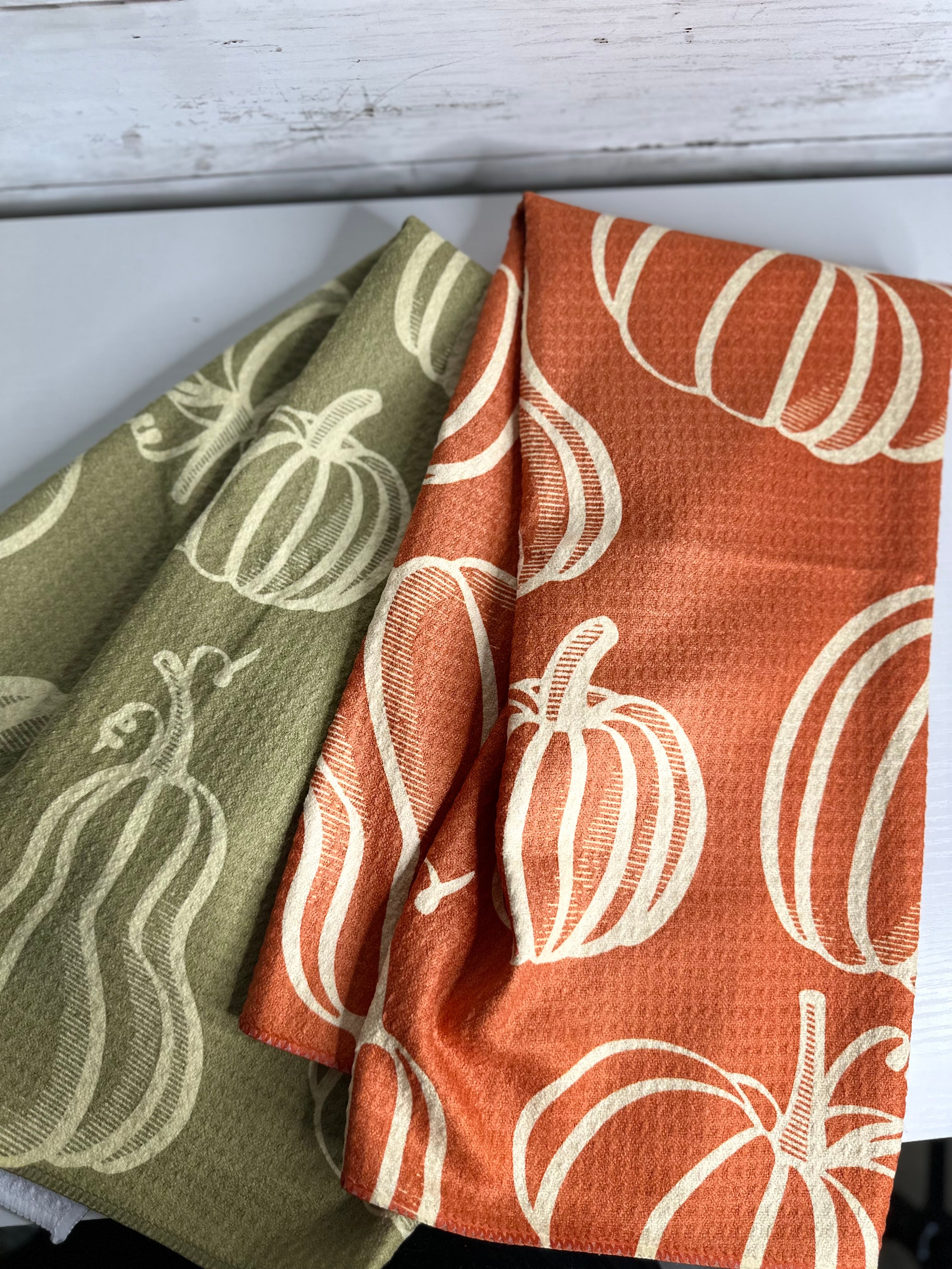 Sage + Gold Pumpkin Towel