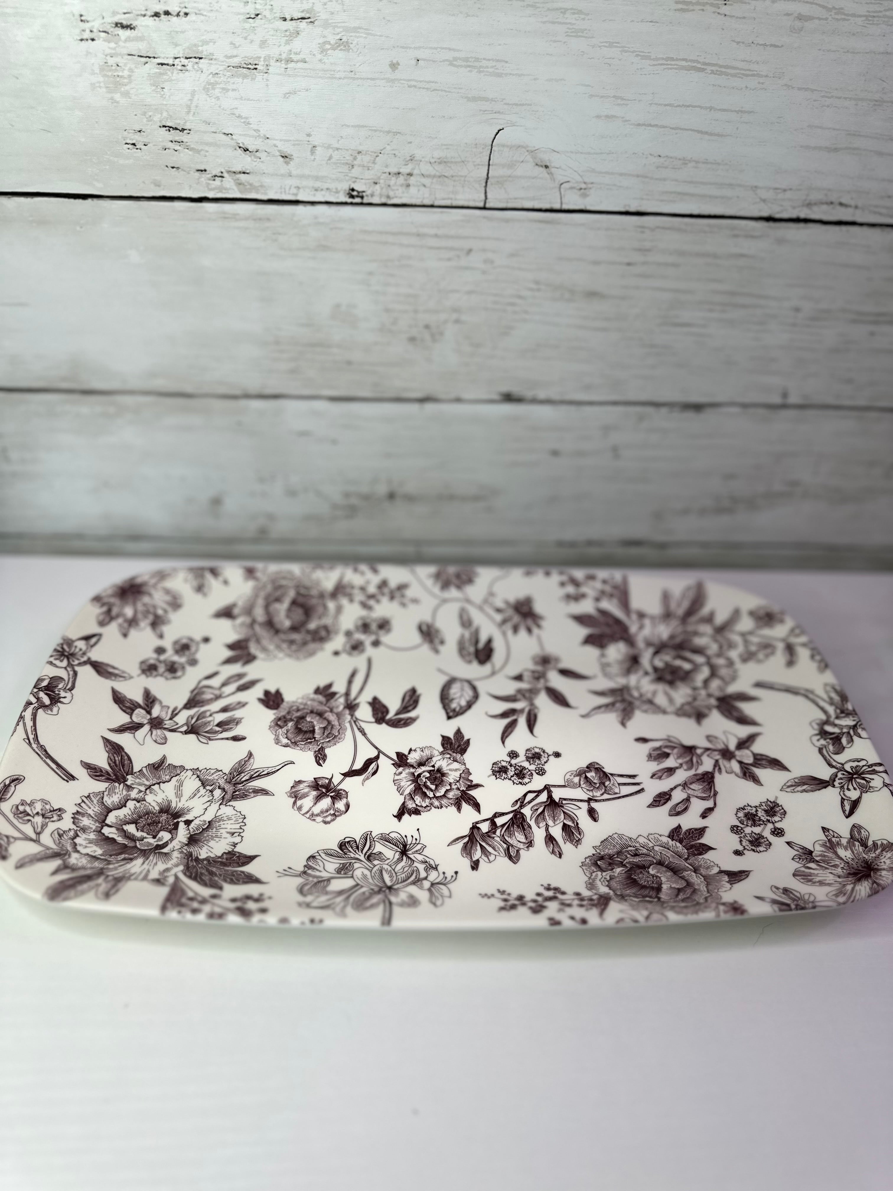 Brown Delft Stacking Melamine Trays