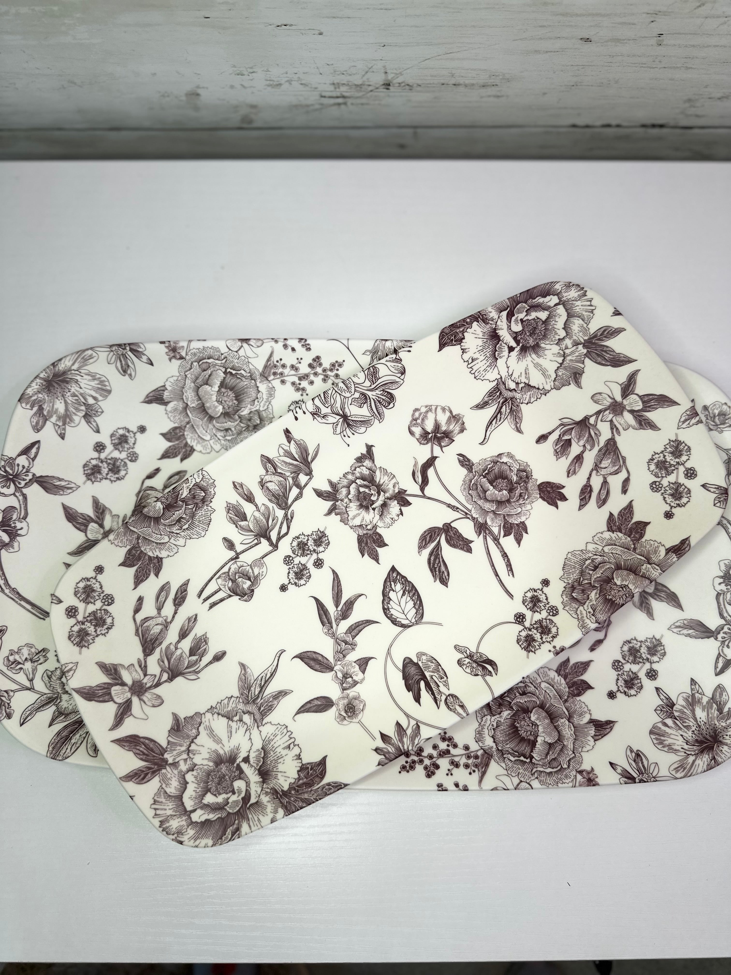 Brown Delft Stacking Melamine Trays