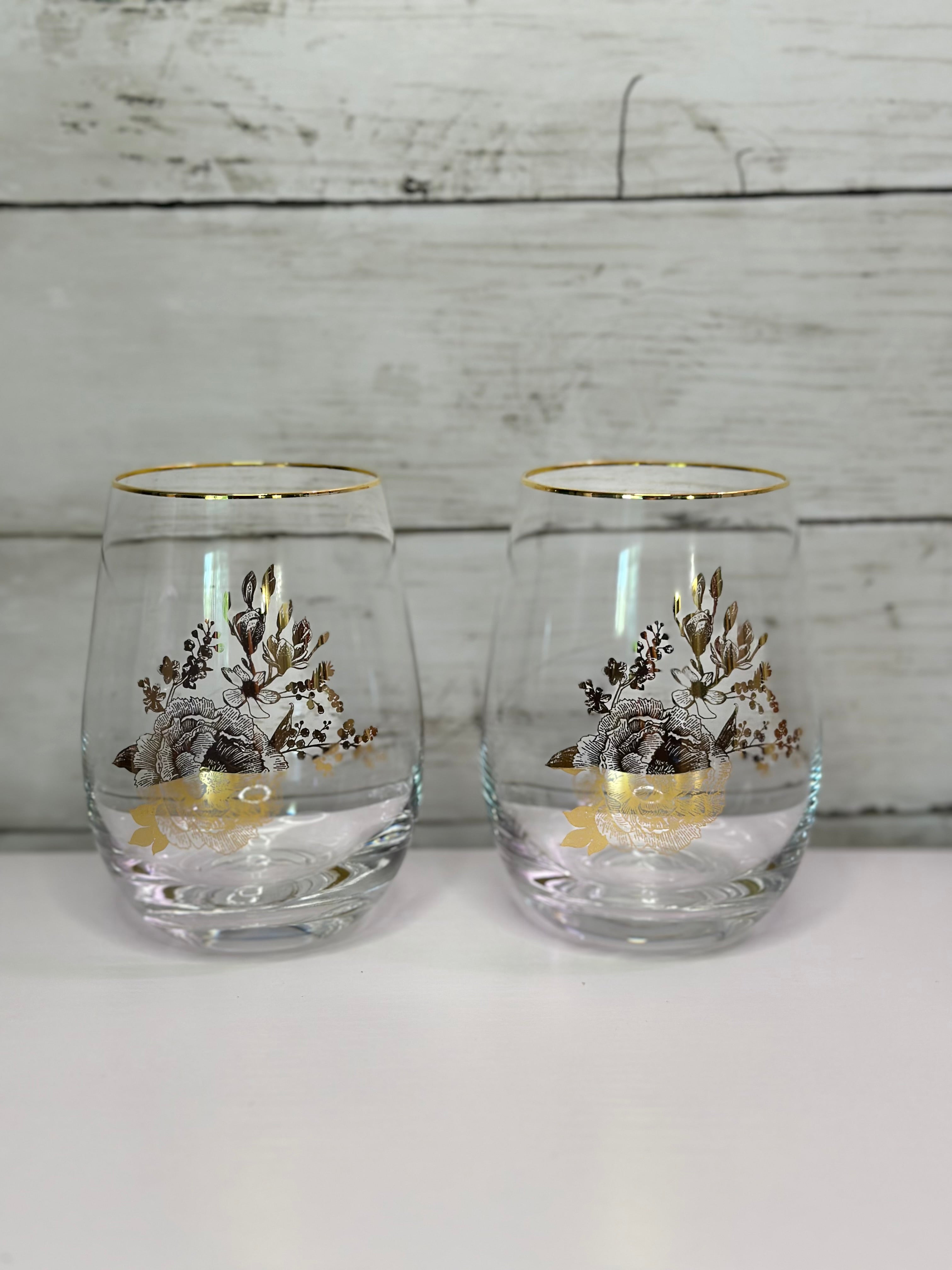 Delft Stemless Wine Glasses